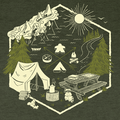 Camping & Board Games - Adult T-Shirt