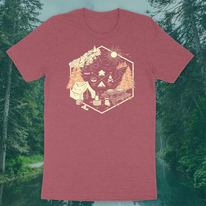 Camping & Board Games - Adult T-Shirt