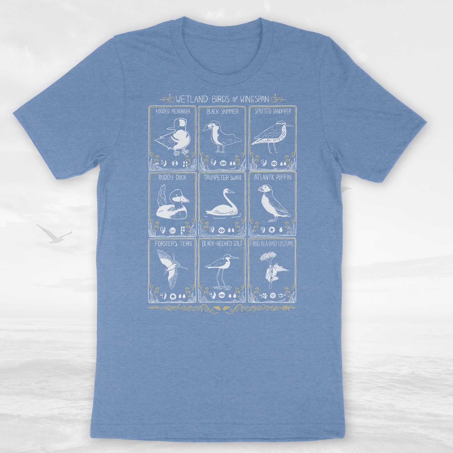 PRE-ORDER CLOSED: Wingspan Board Game T-Shirt - 'Wetland Birds of Wingspan' - Limited Collector's Edition
